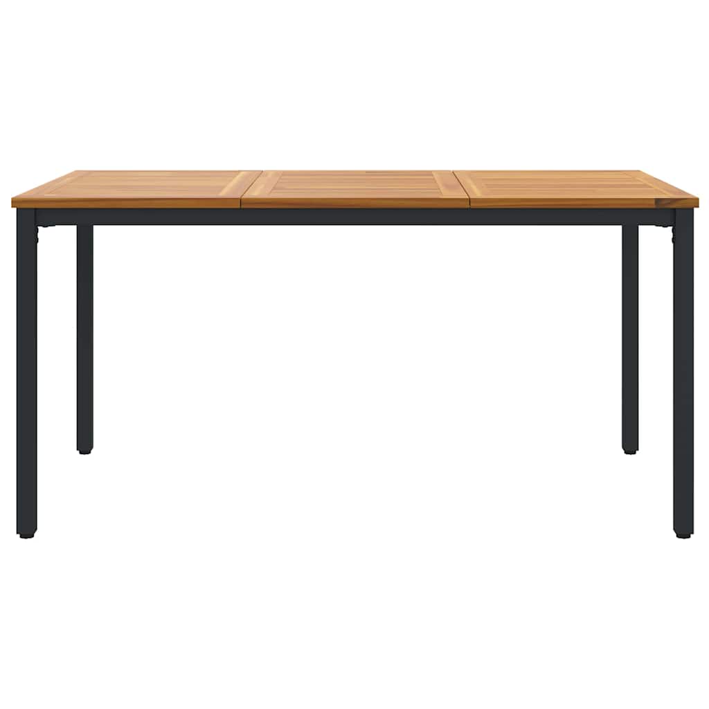vidaXL Stół na Zewnątrz Naturalny i czarny 150 x 90 x 75 cm