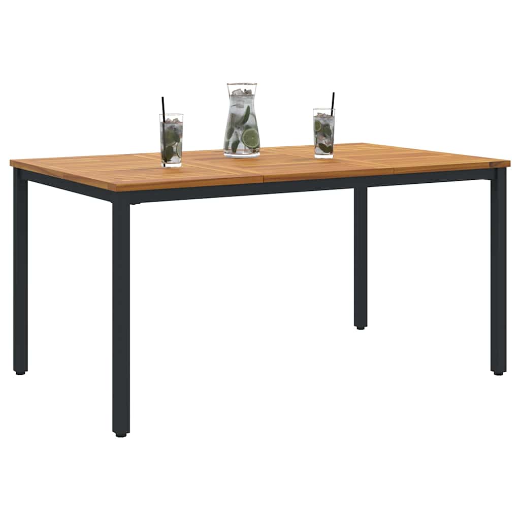 vidaXL Stół na Zewnątrz Naturalny i czarny 150 x 90 x 75 cm