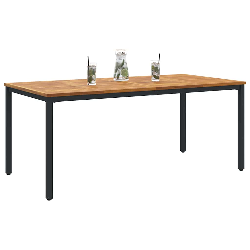 vidaXL Stół na Zewnątrz Naturalny i czarny 180 x 90 x 75 cm