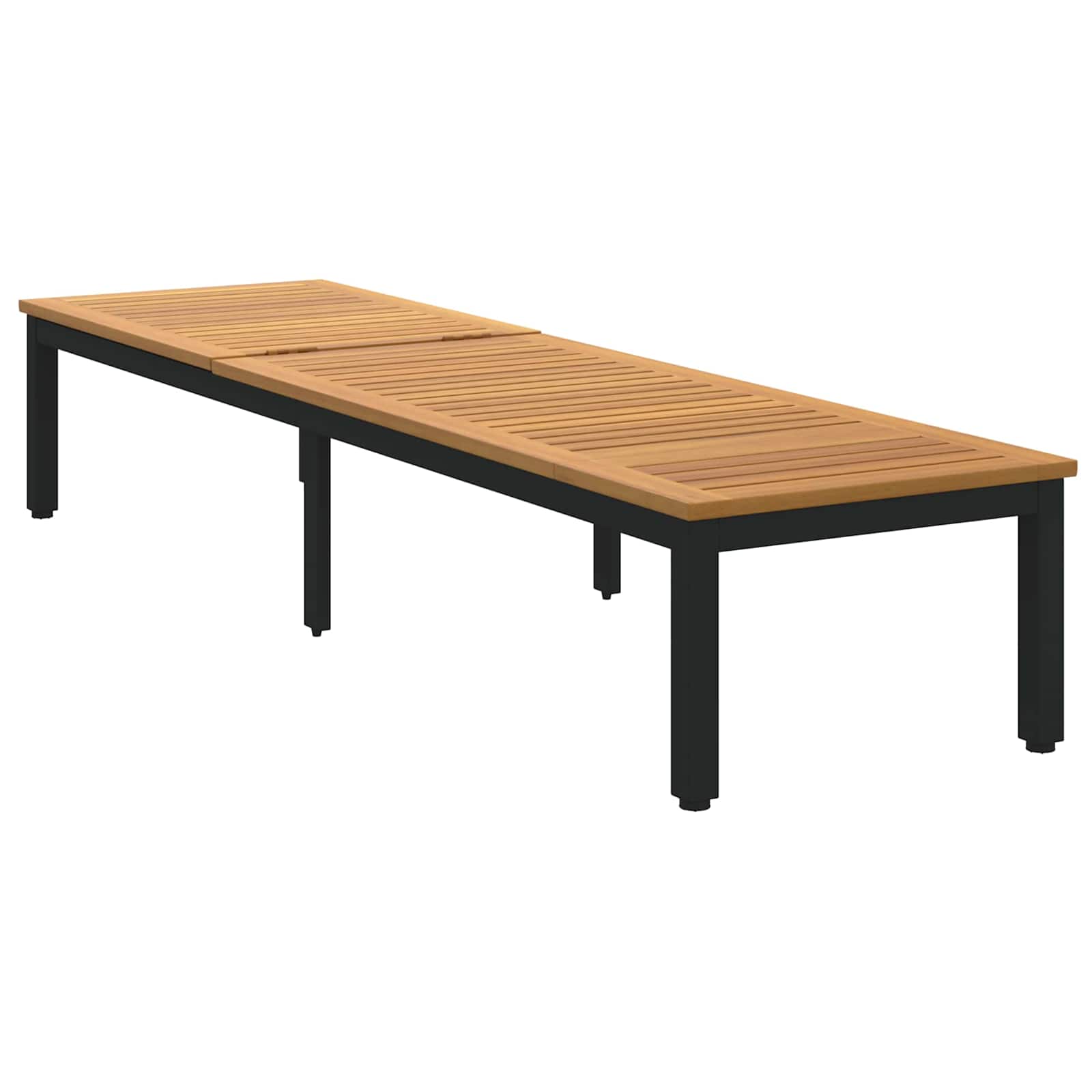 vidaXL Leżak Czarny 200 x 55 x 35 cm Lite Drewno Akacji
