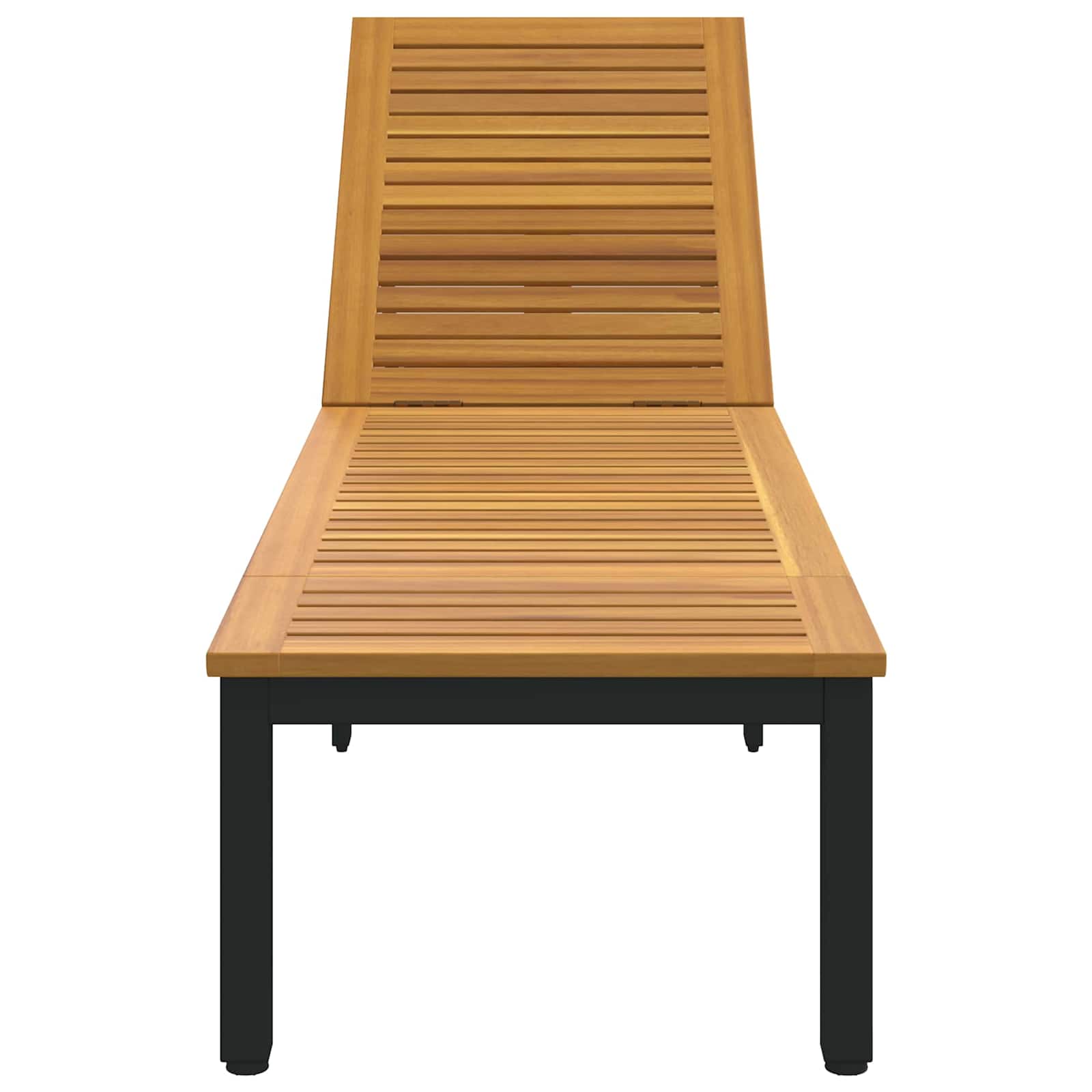 vidaXL Leżak Czarny 200 x 55 x 35 cm Lite Drewno Akacji