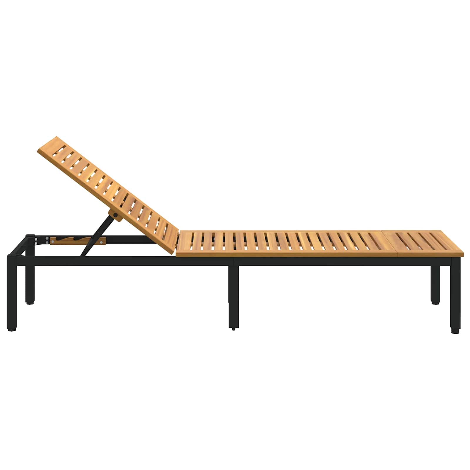vidaXL Leżak Czarny 200 x 55 x 35 cm Lite Drewno Akacji