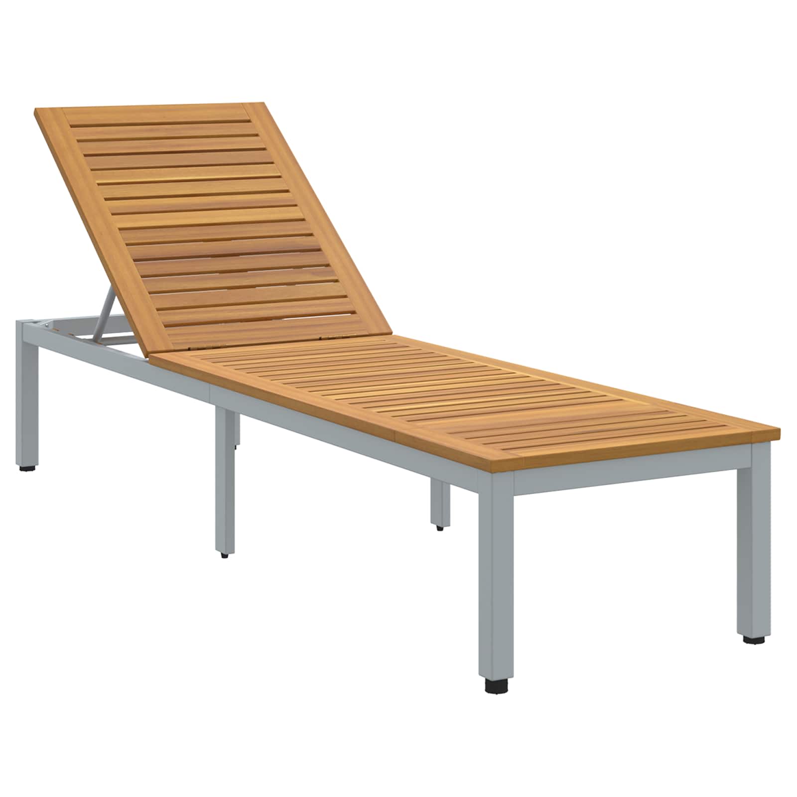 vidaXL Leżak Szary 200 x 55 x 35 cm Lite Drewno Akacji