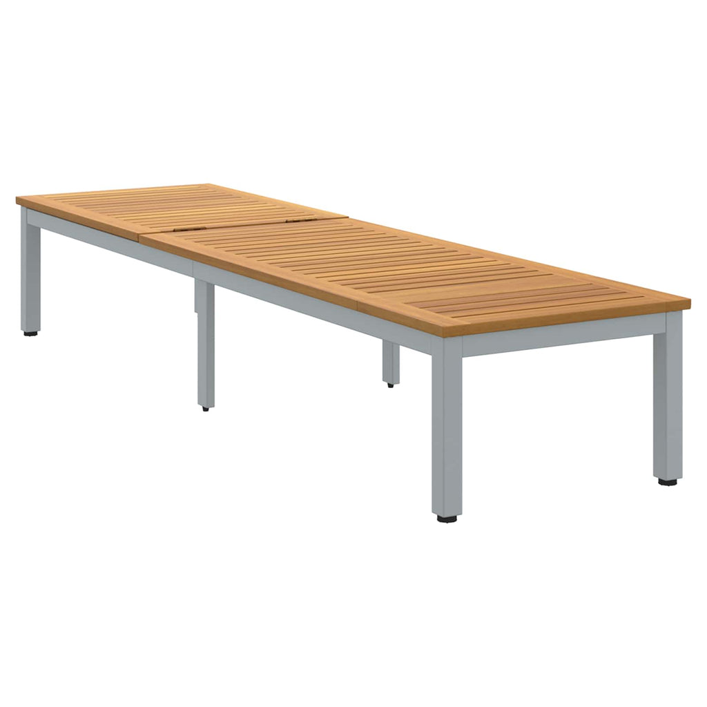 vidaXL Leżak Szary 200 x 55 x 35 cm Lite Drewno Akacji