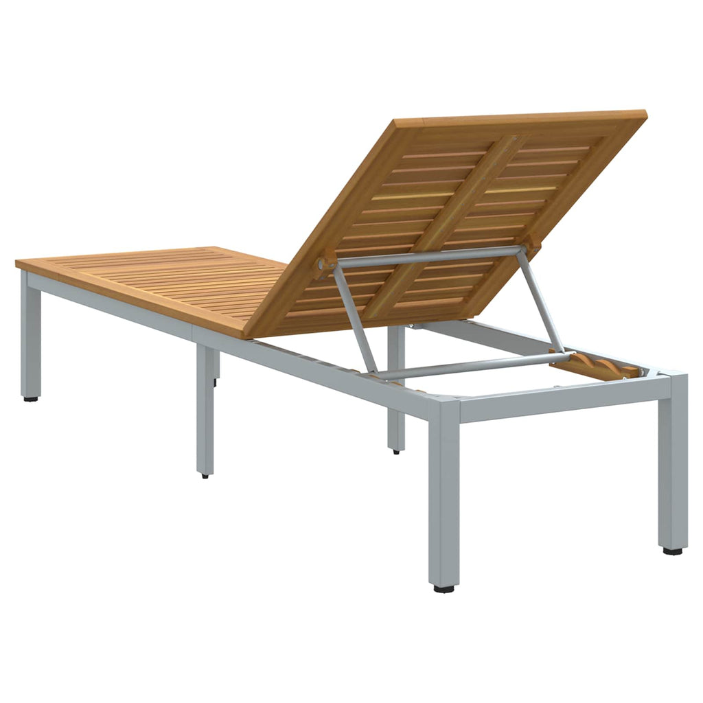 vidaXL Leżak Szary 200 x 55 x 35 cm Lite Drewno Akacji