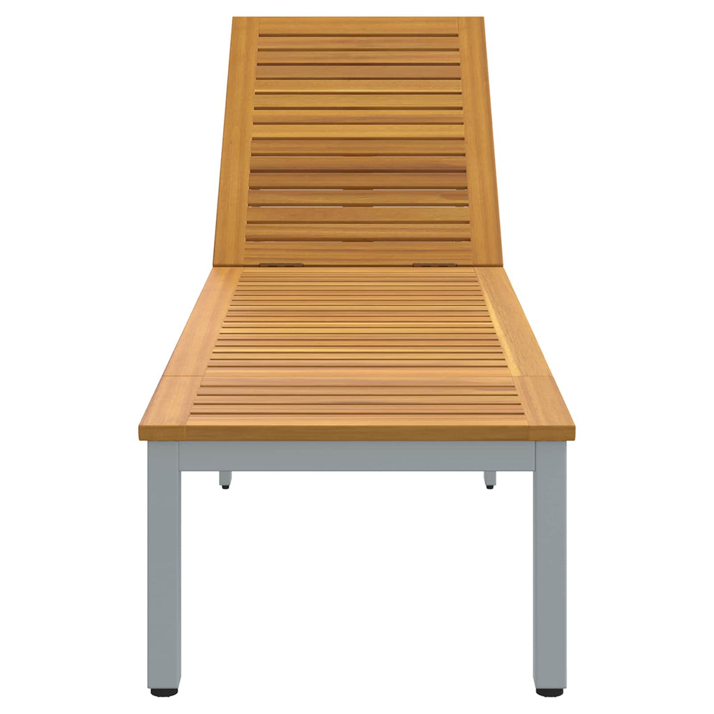 vidaXL Leżak Szary 200 x 55 x 35 cm Lite Drewno Akacji