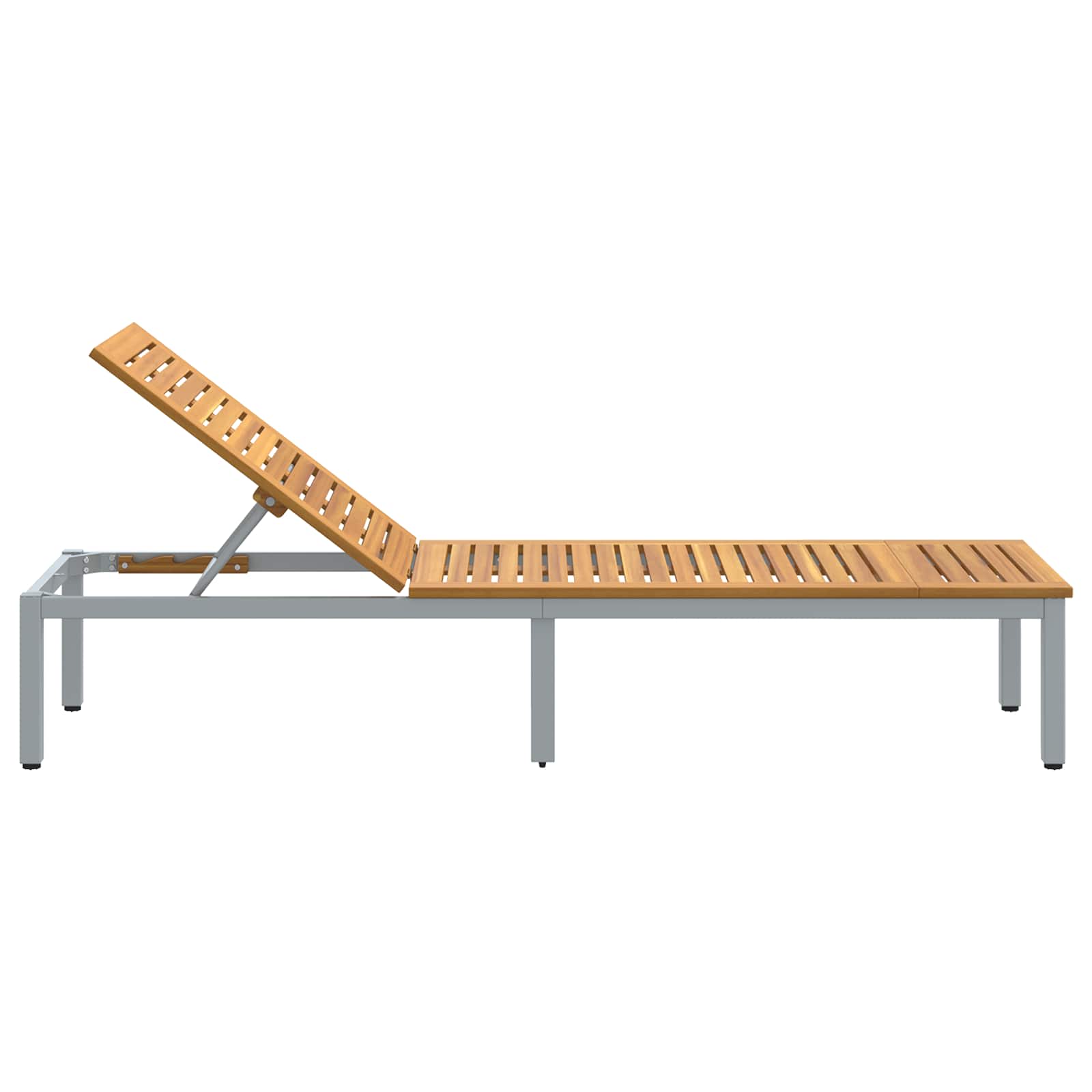 vidaXL Leżak Szary 200 x 55 x 35 cm Lite Drewno Akacji