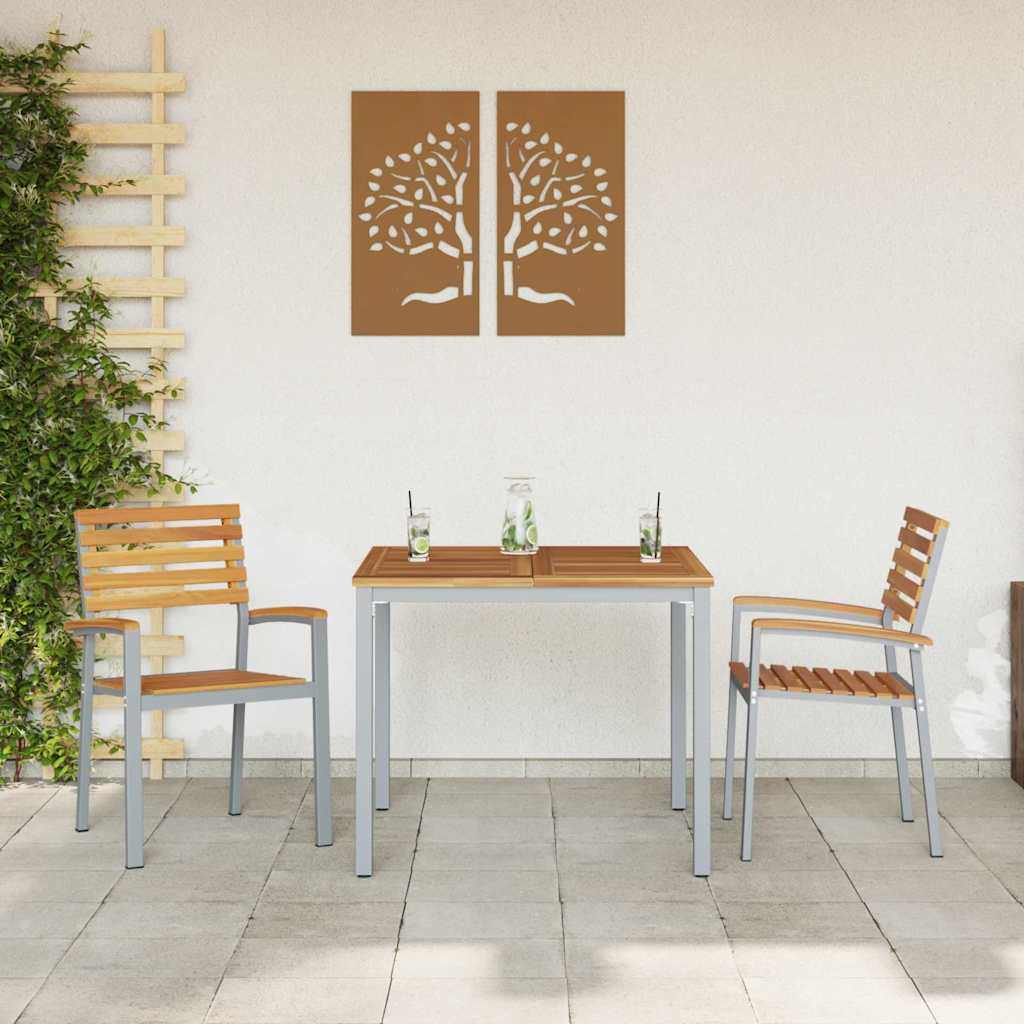 vidaXL Krzesło Ogrodowe 2 pcs Brązowy 56 x 57 x 87 cm
