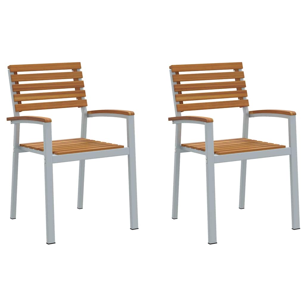vidaXL Krzesło Ogrodowe 2 pcs Brązowy 56 x 57 x 87 cm