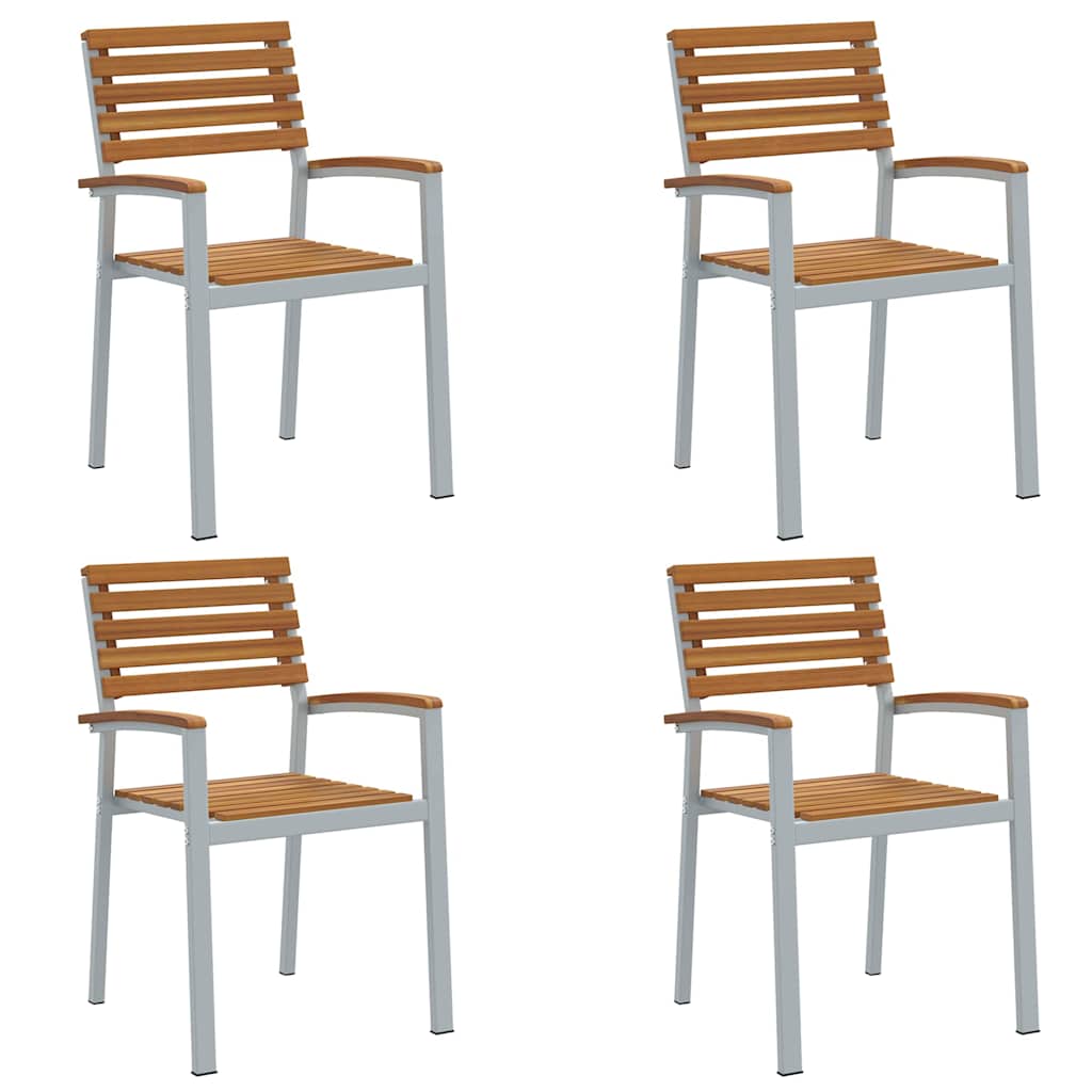 vidaXL Krzesło Ogrodowe 4 pcs Brązowy 56 x 57 x 87 cm