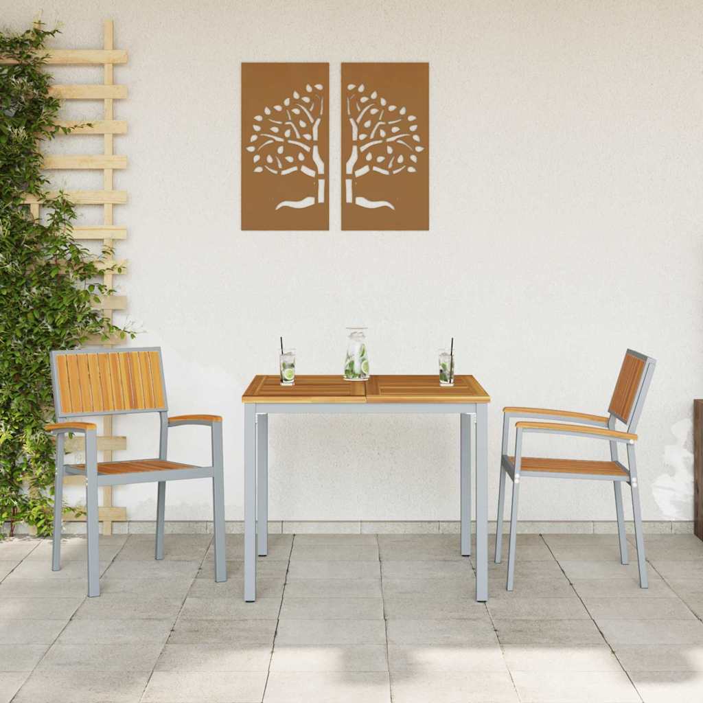 vidaXL Krzesło składane 2 pcs Brązowy 56 x 57 x 87 cm