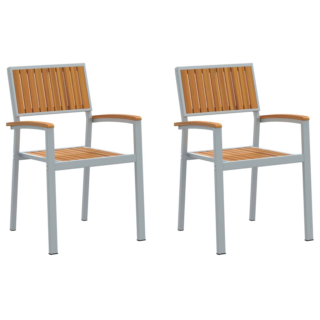 vidaXL Krzesło składane 2 pcs Brązowy 56 x 57 x 87 cm