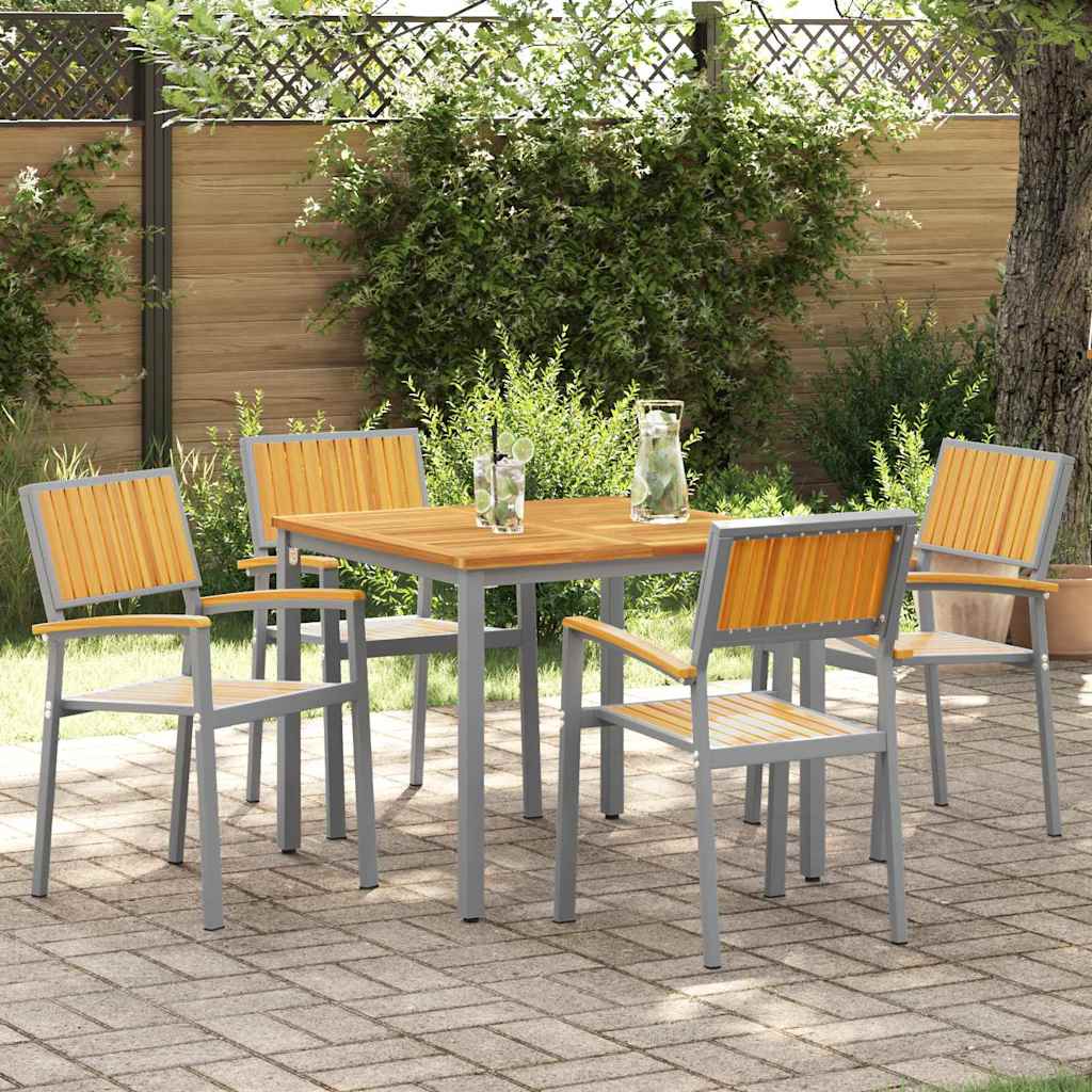 vidaXL Krzesło składane 4 pcs Brązowy 56 x 57 x 87 cm