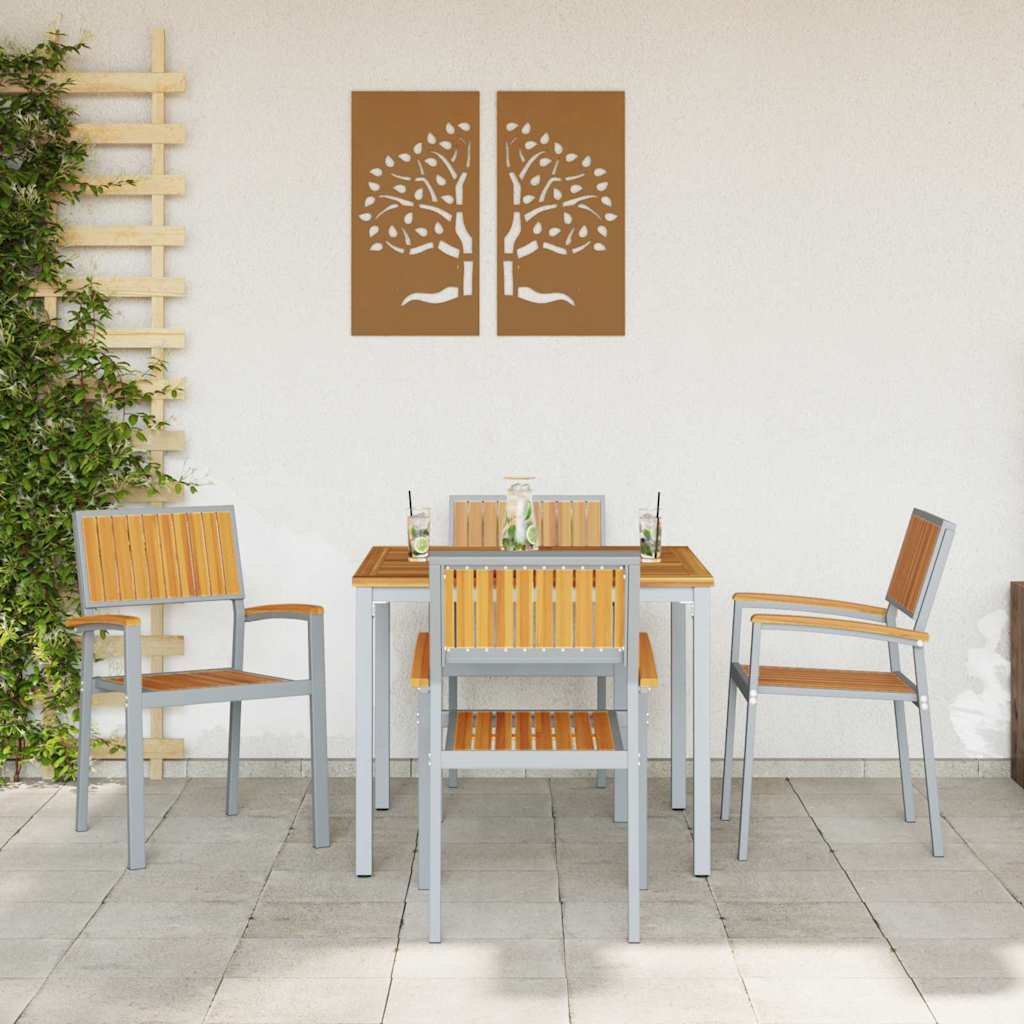vidaXL Krzesło składane 4 pcs Brązowy 56 x 57 x 87 cm