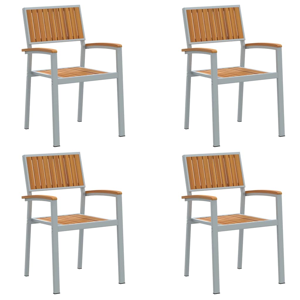 vidaXL Krzesło składane 4 pcs Brązowy 56 x 57 x 87 cm