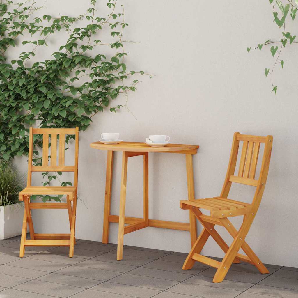 vidaXL Krzesła Bistro na Zewnątrz z poduszką 2 pcs Lite Drewno Akacji