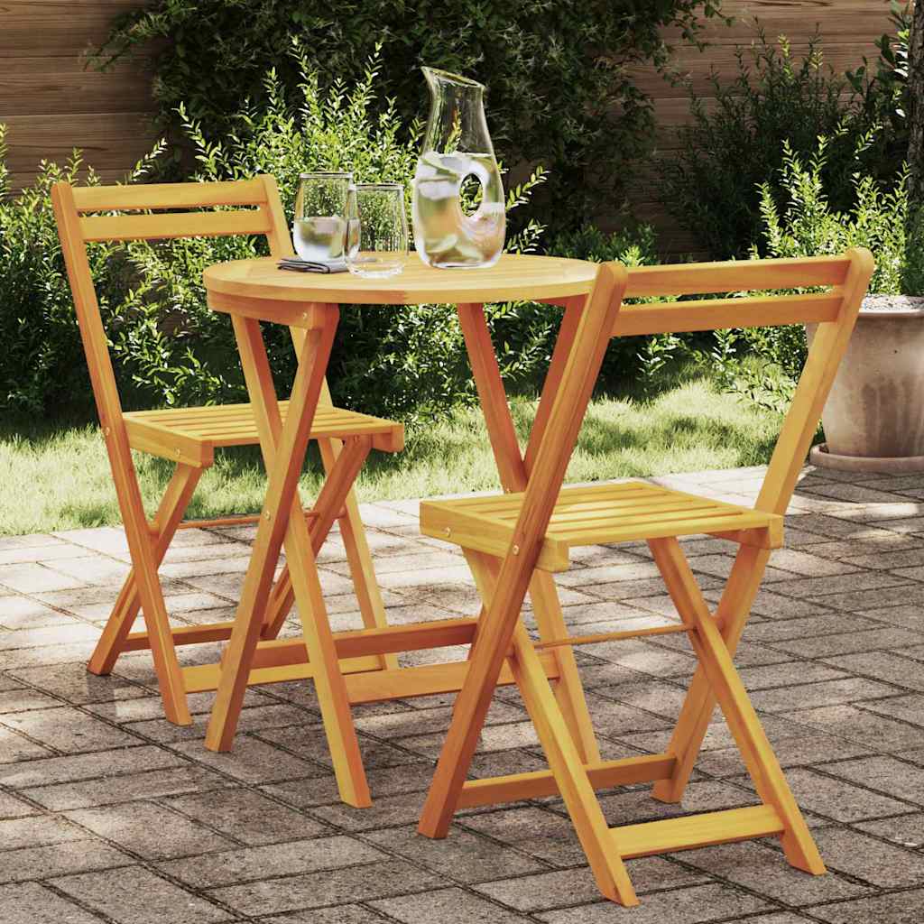 vidaXL Zestaw do jadalni w ogrodzie z poduszką 3 pcs Olej Naturalny
