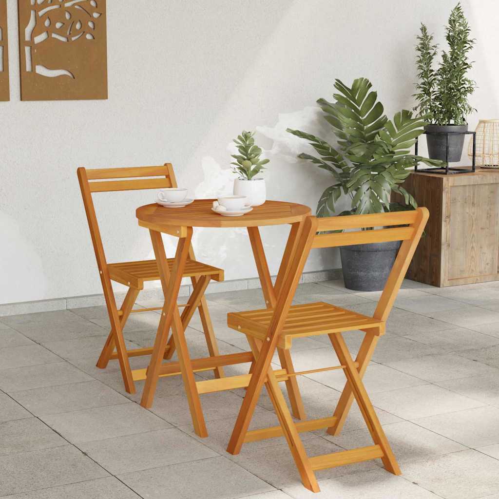 vidaXL Zestaw do jadalni w ogrodzie z poduszką 3 pcs Olej Naturalny