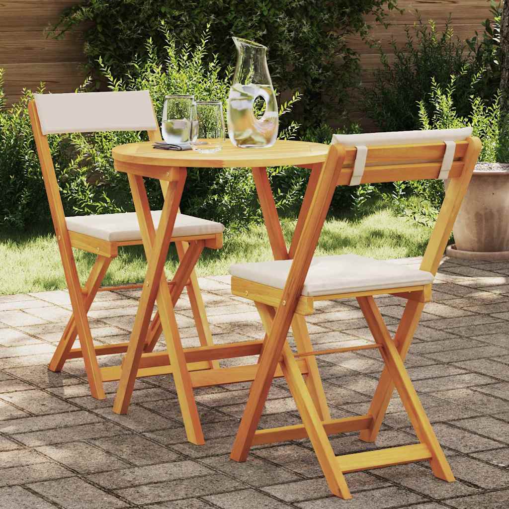 vidaXL Zestaw do jadalni w ogrodzie z poduszką 3 pcs Olej Naturalny