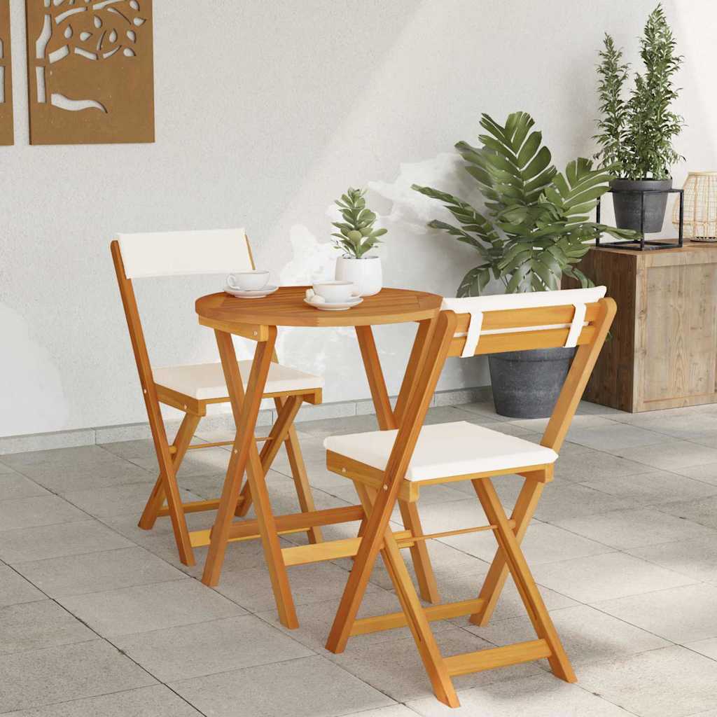 vidaXL Zestaw do jadalni w ogrodzie z poduszką 3 pcs Olej Naturalny