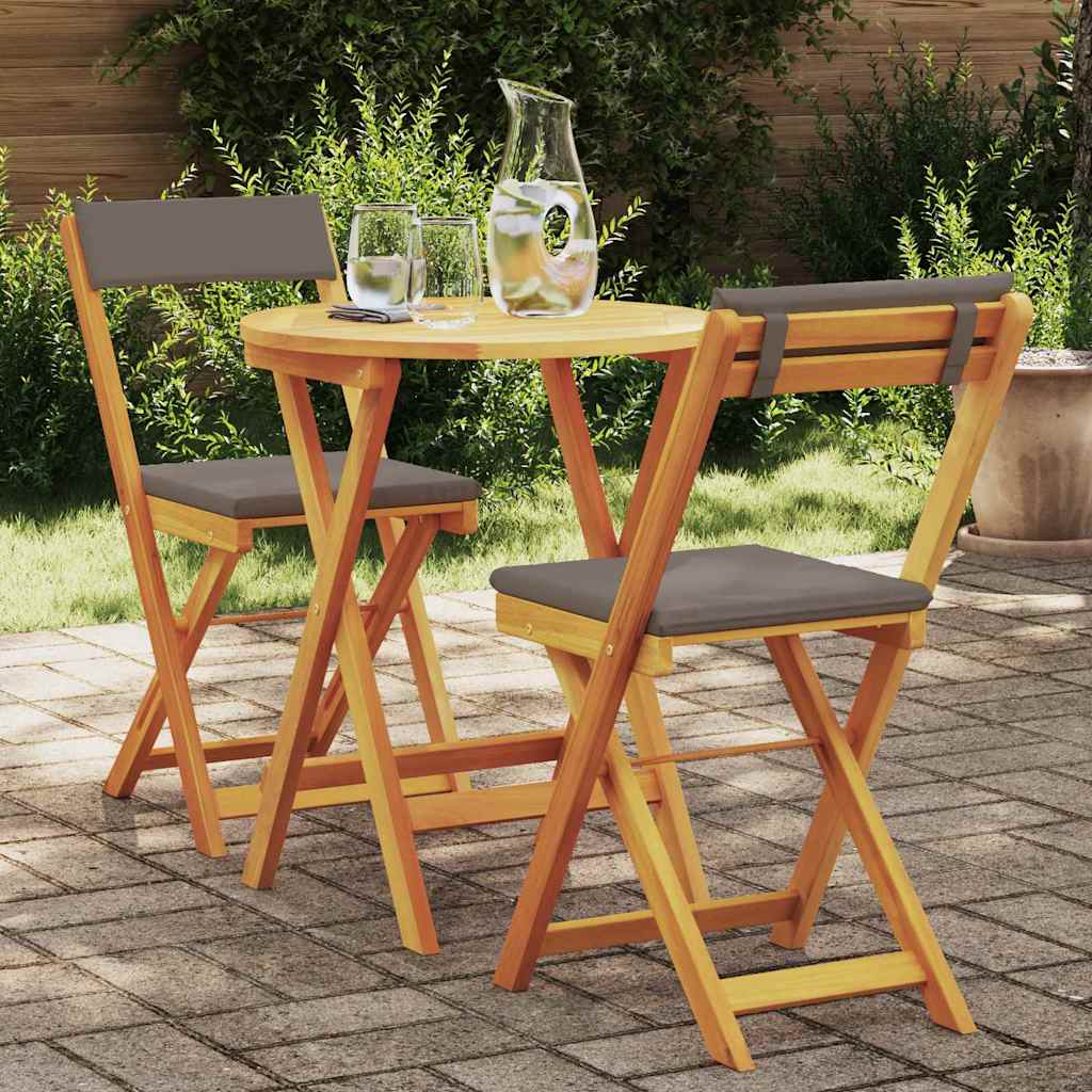 vidaXL Zestaw do jadalni w ogrodzie z poduszką 3 pcs Olej Naturalny
