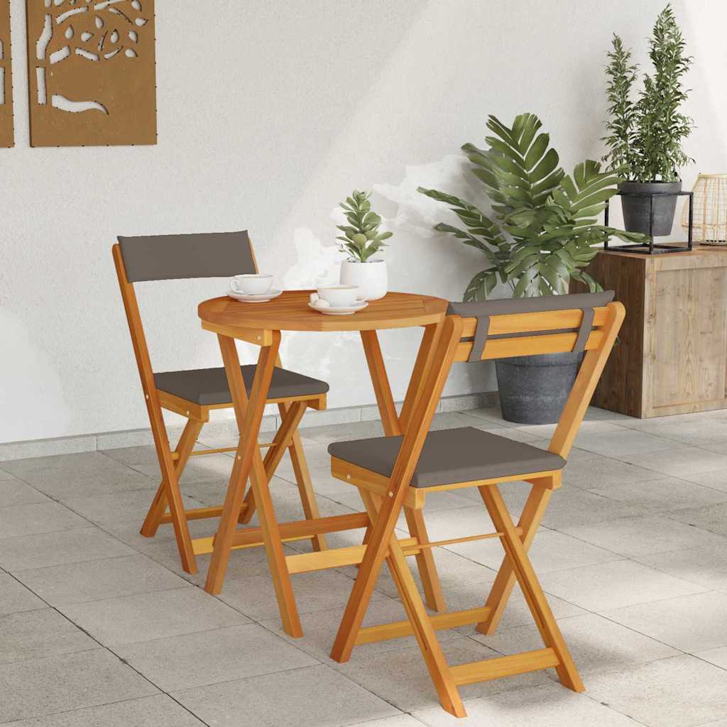 vidaXL Zestaw do jadalni w ogrodzie z poduszką 3 pcs Olej Naturalny