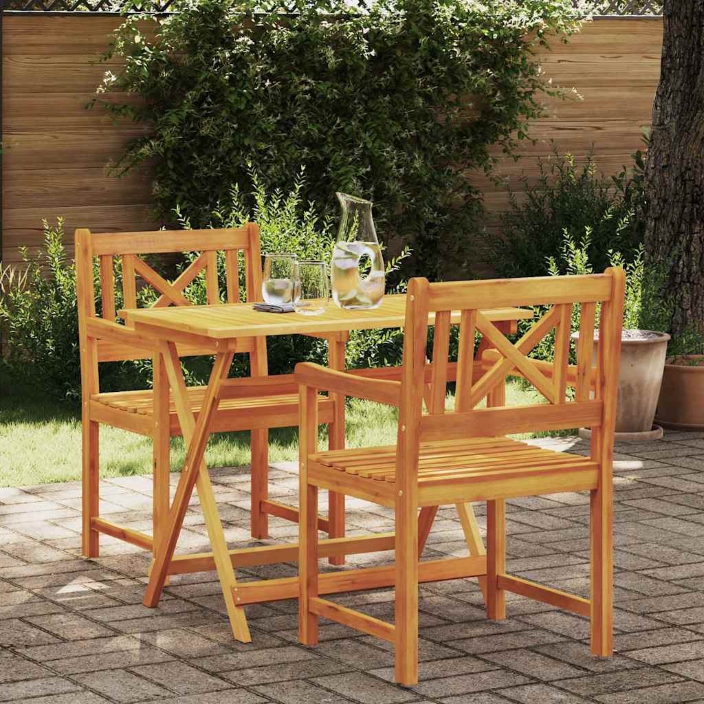 vidaXL Krzesła ogrodowe 2 pcs naturalny Lite Drewno Akacji