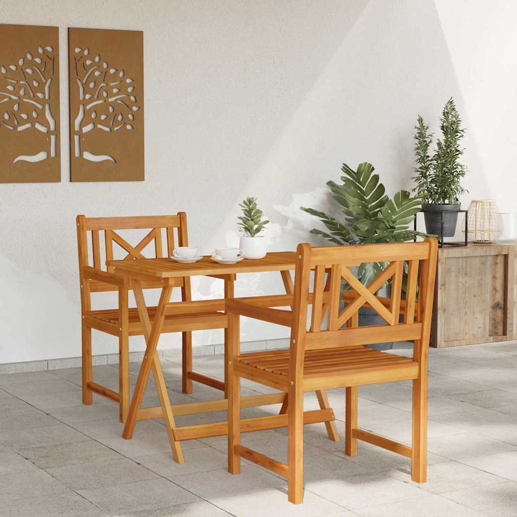 vidaXL Krzesła ogrodowe 2 pcs naturalny Lite Drewno Akacji