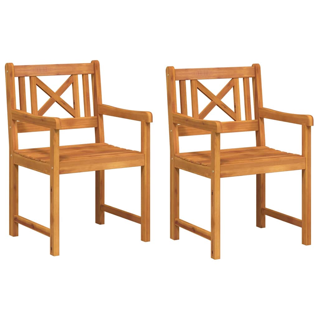 vidaXL Krzesła ogrodowe 2 pcs naturalny Lite Drewno Akacji