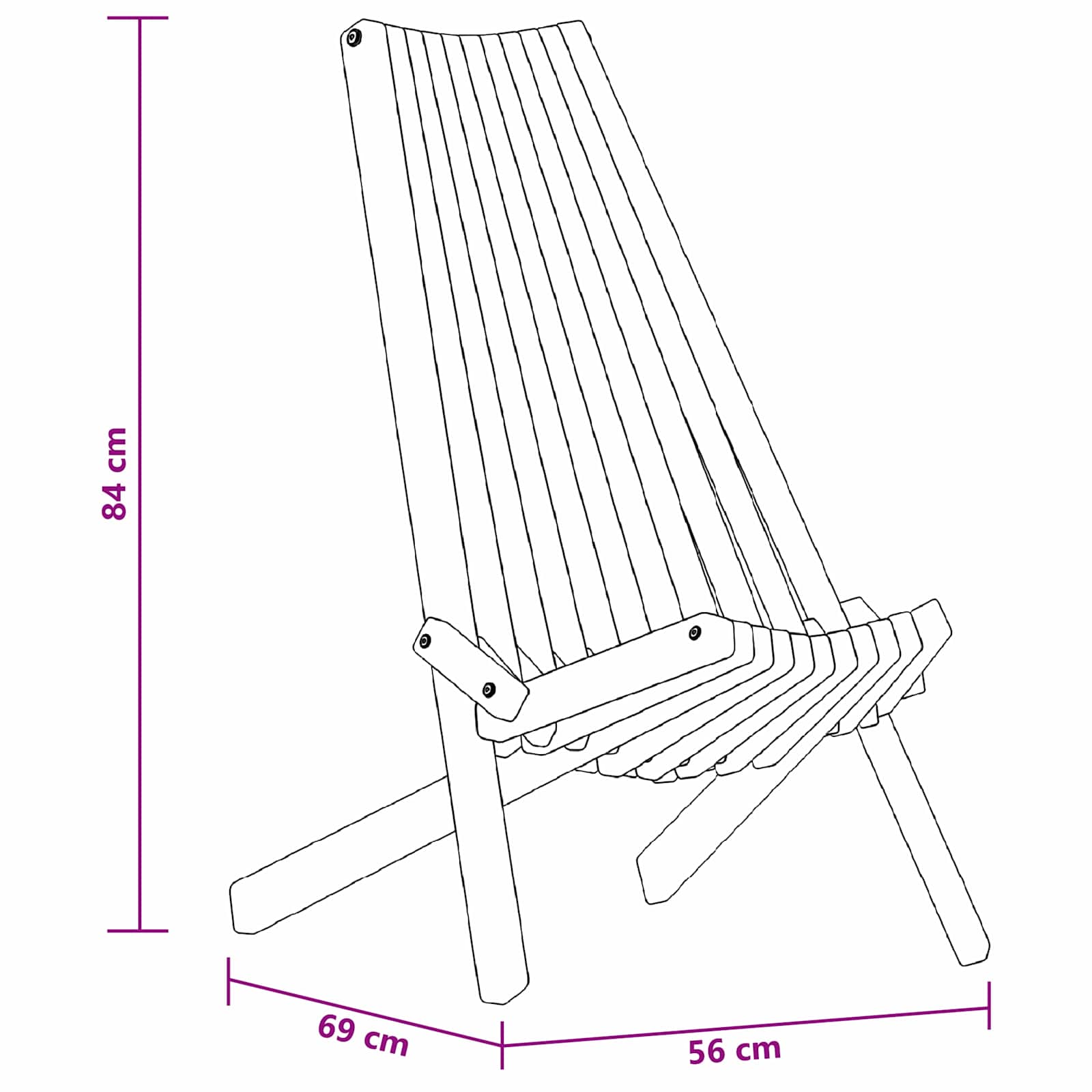 vidaXL Krzesło 2 pcs Brązowy 69 x 56 x 84 cm Lite Drewno Akacji