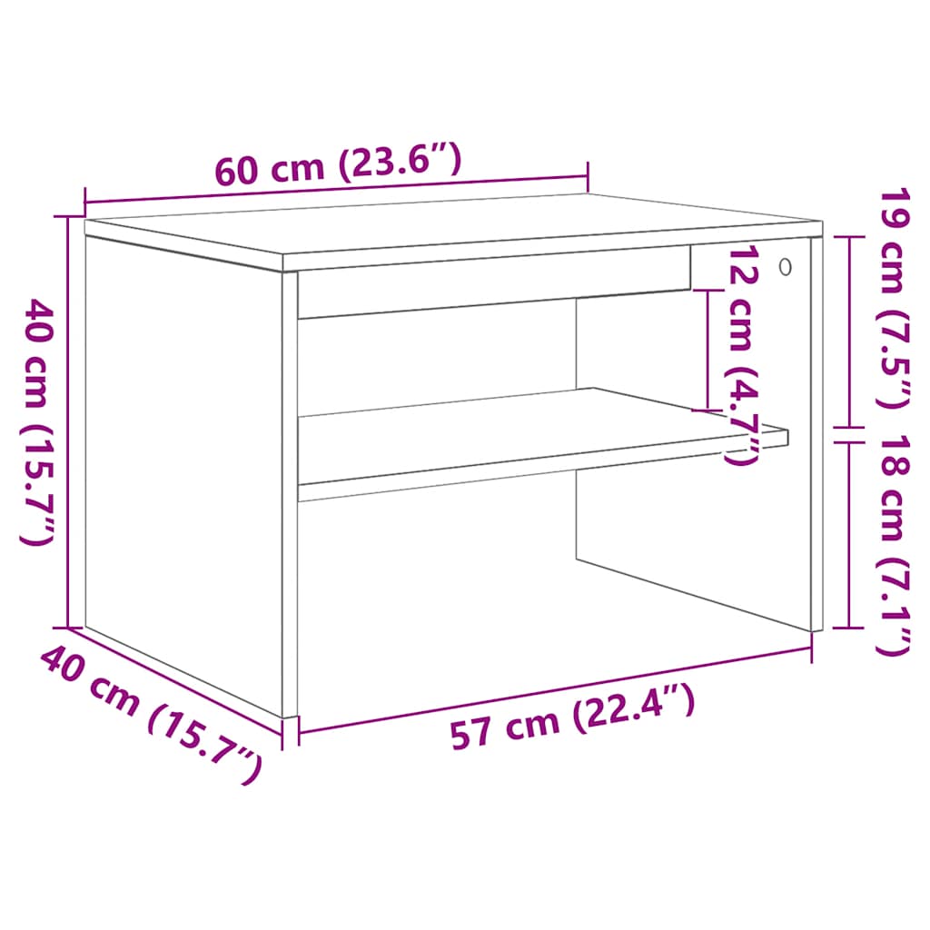 vidaXL Szafka RTV Biała 60x40x40 cm Drewno klejone
