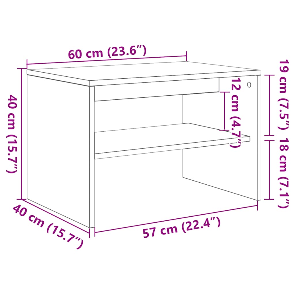 vidaXL Szafka RTV Artisan Oak 60x40x40 cm Drewno klejone