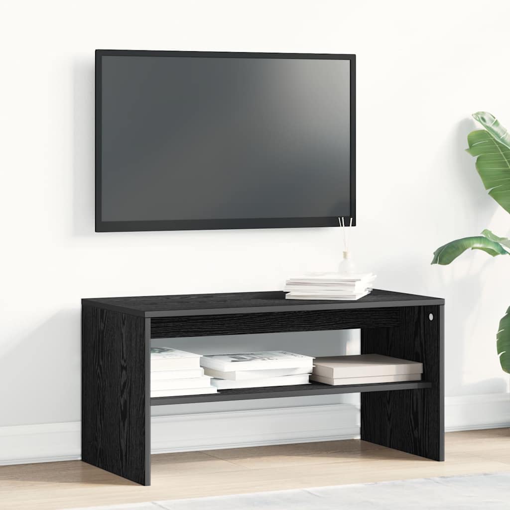 vidaXL Szafka RTV Czarny Dąb 80x40x40 cm Drewno klejone