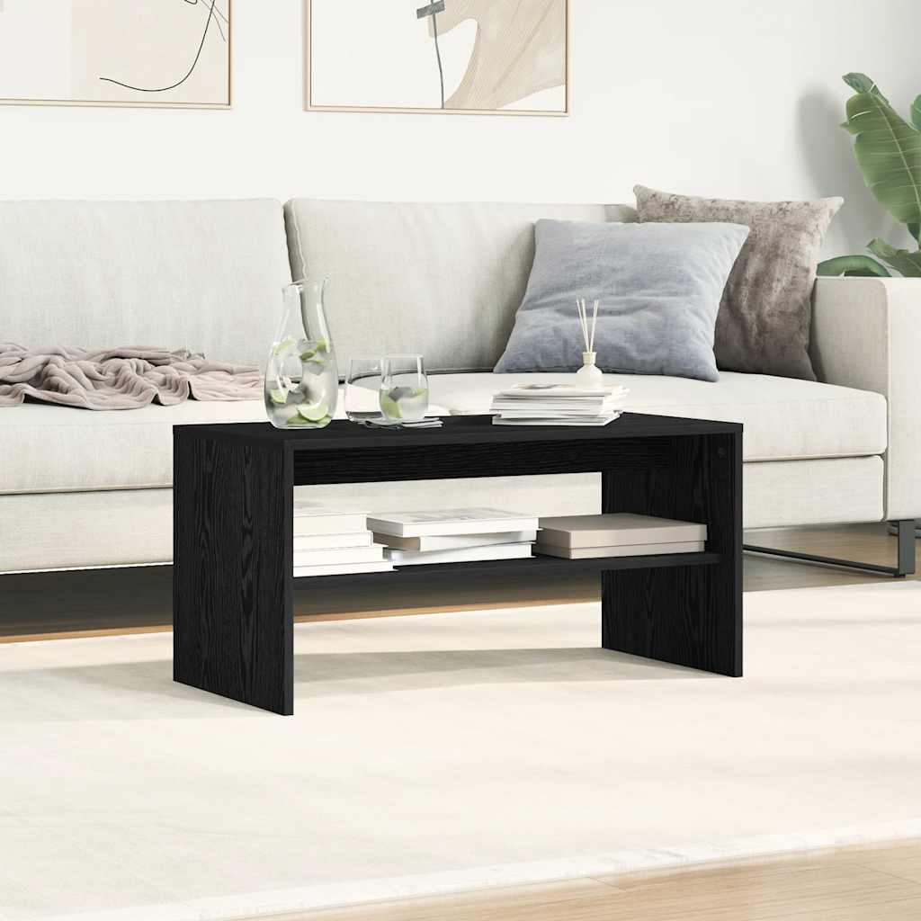 vidaXL Szafka RTV Czarny Dąb 80x40x40 cm Drewno klejone