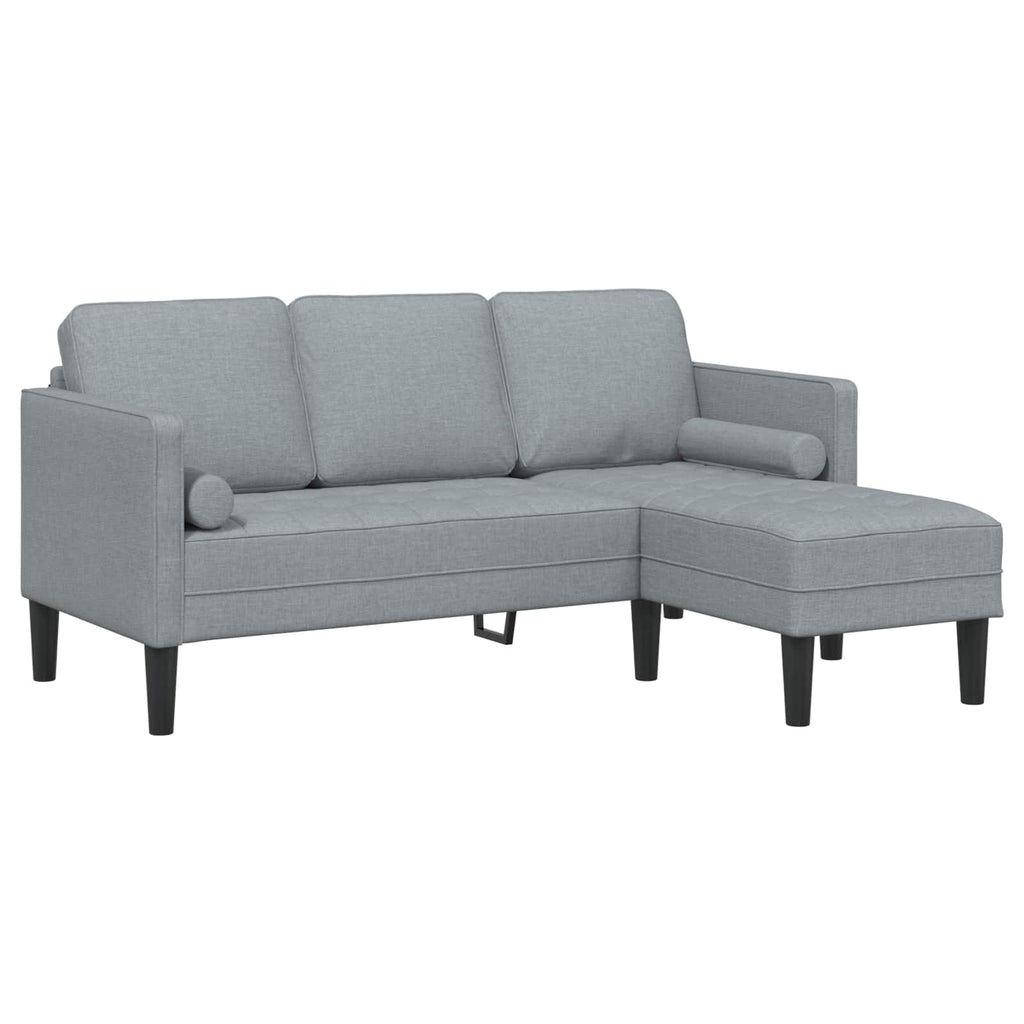 vidaXL Zestaw Sof z poduszką 2 pcs Jasnoszary Poliester