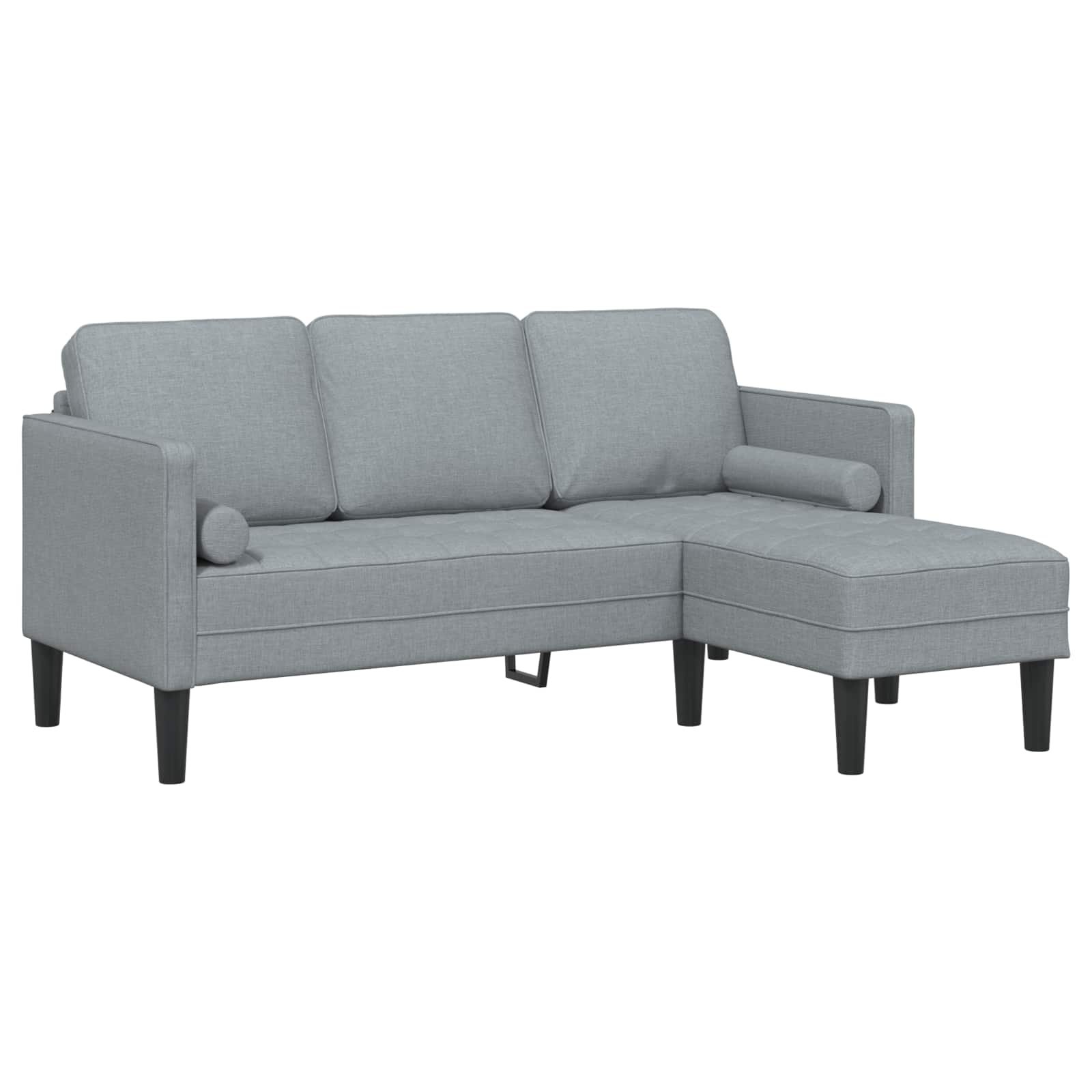 vidaXL Zestaw Sof z poduszką 2 pcs Jasnoszary Poliester