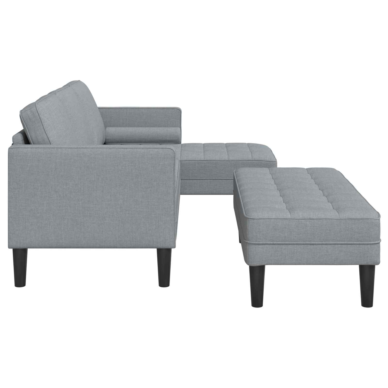 vidaXL Zestaw Sof z poduszką 2 pcs Jasnoszary Poliester