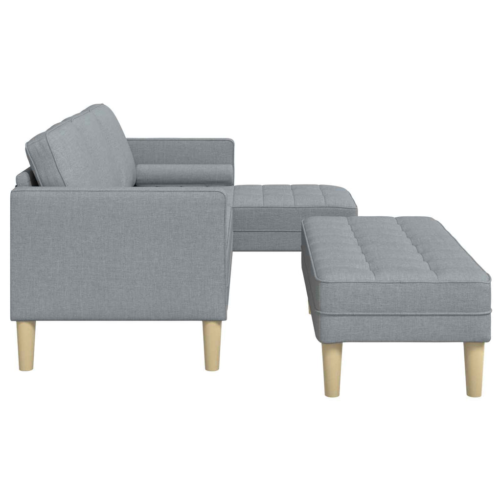 vidaXL Zestaw Sof z poduszką 2 pcs Jasnoszary Poliester