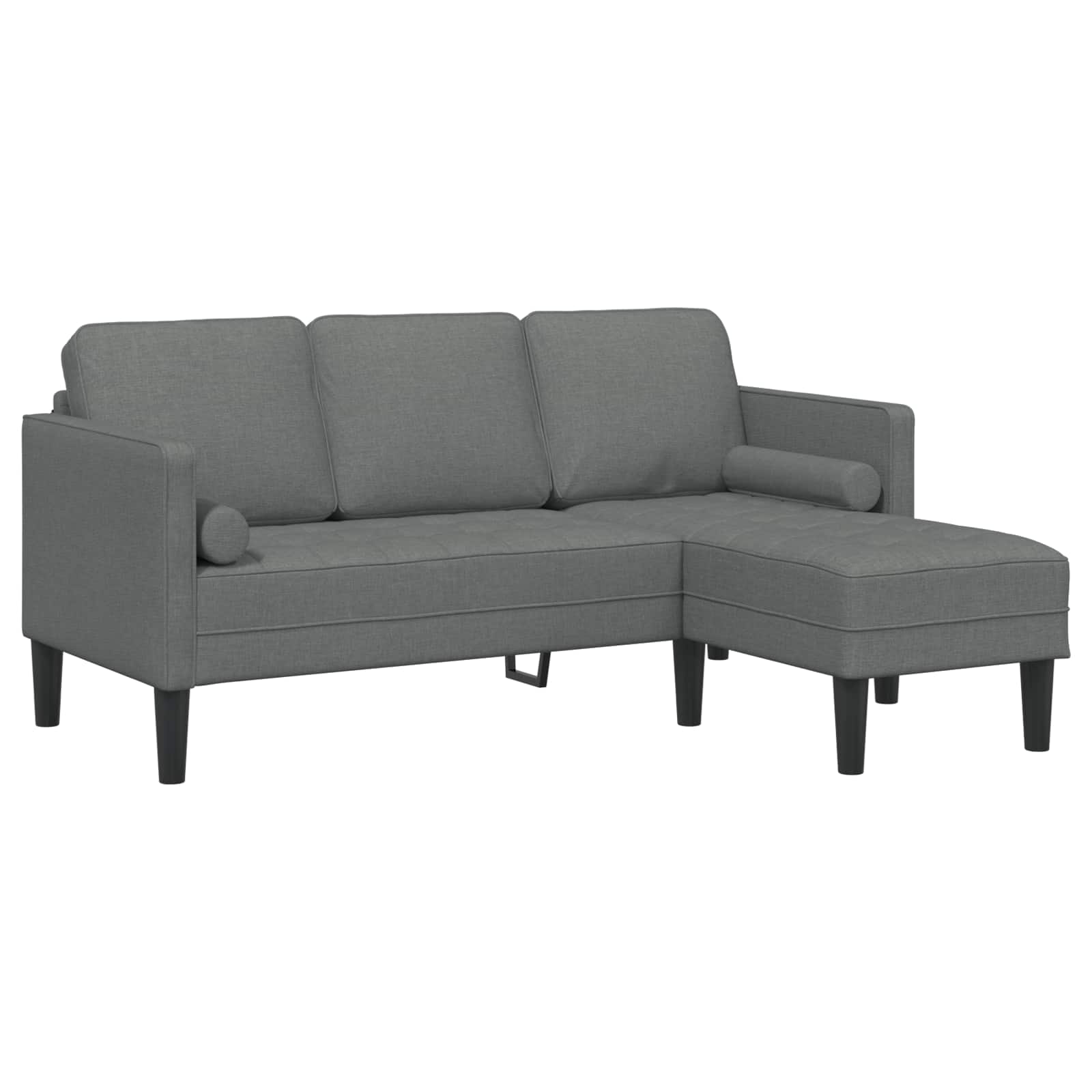 vidaXL Zestaw Sof z poduszką 2 pcs Ciemnoszary Poliester