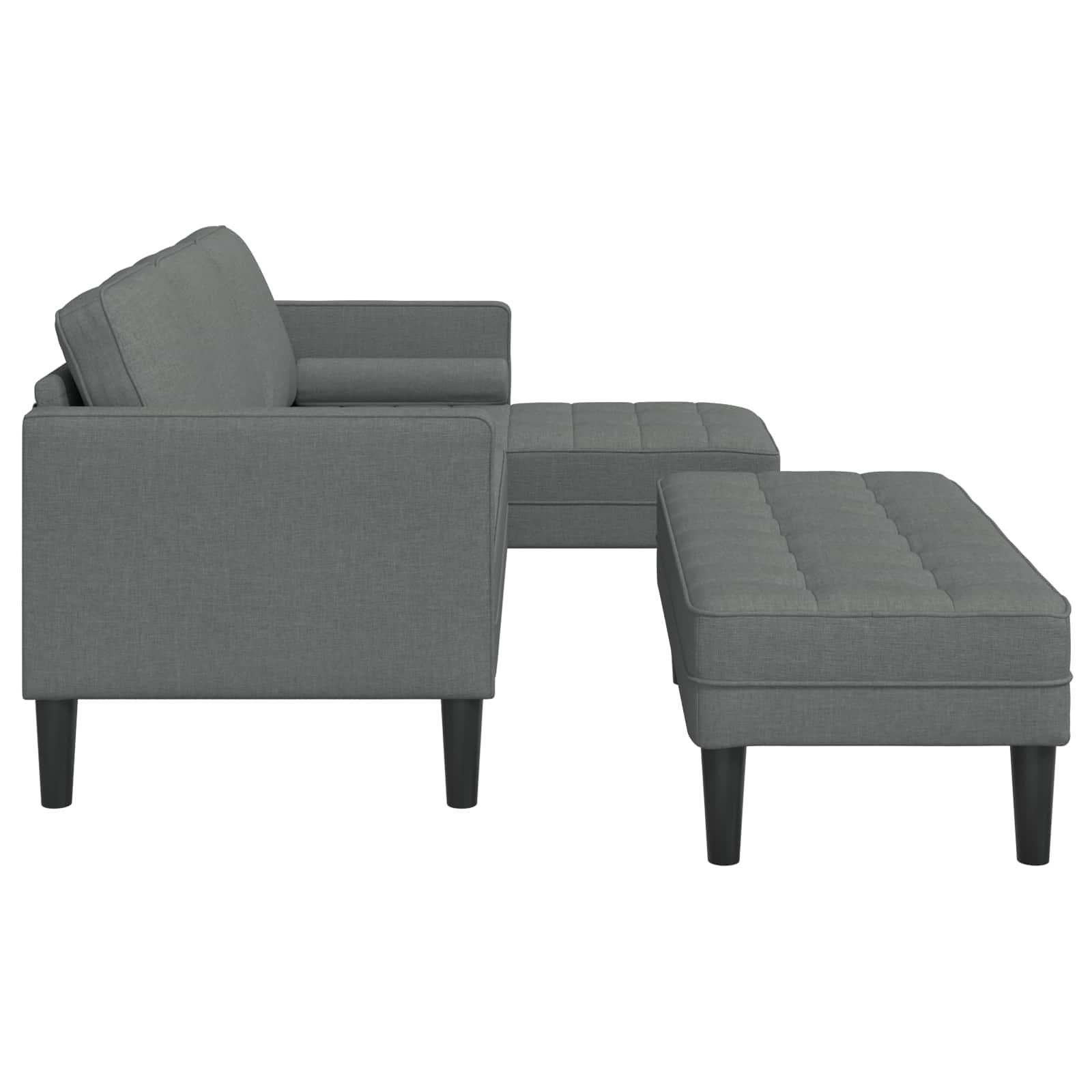 vidaXL Zestaw Sof z poduszką 2 pcs Ciemnoszary Poliester