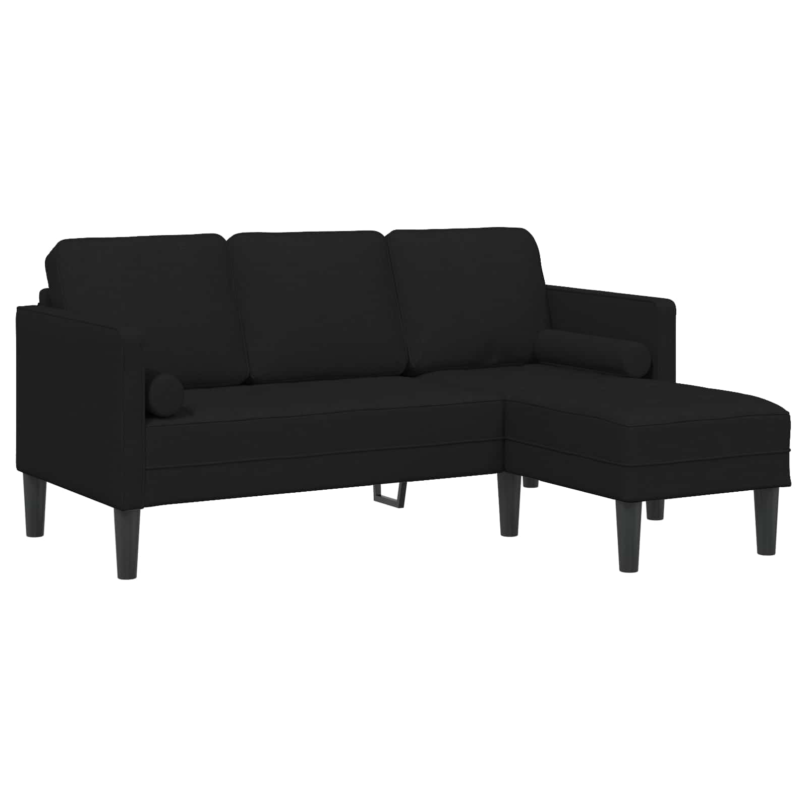 vidaXL Zestaw Sof z poduszką 2 pcs Czarny Poliester