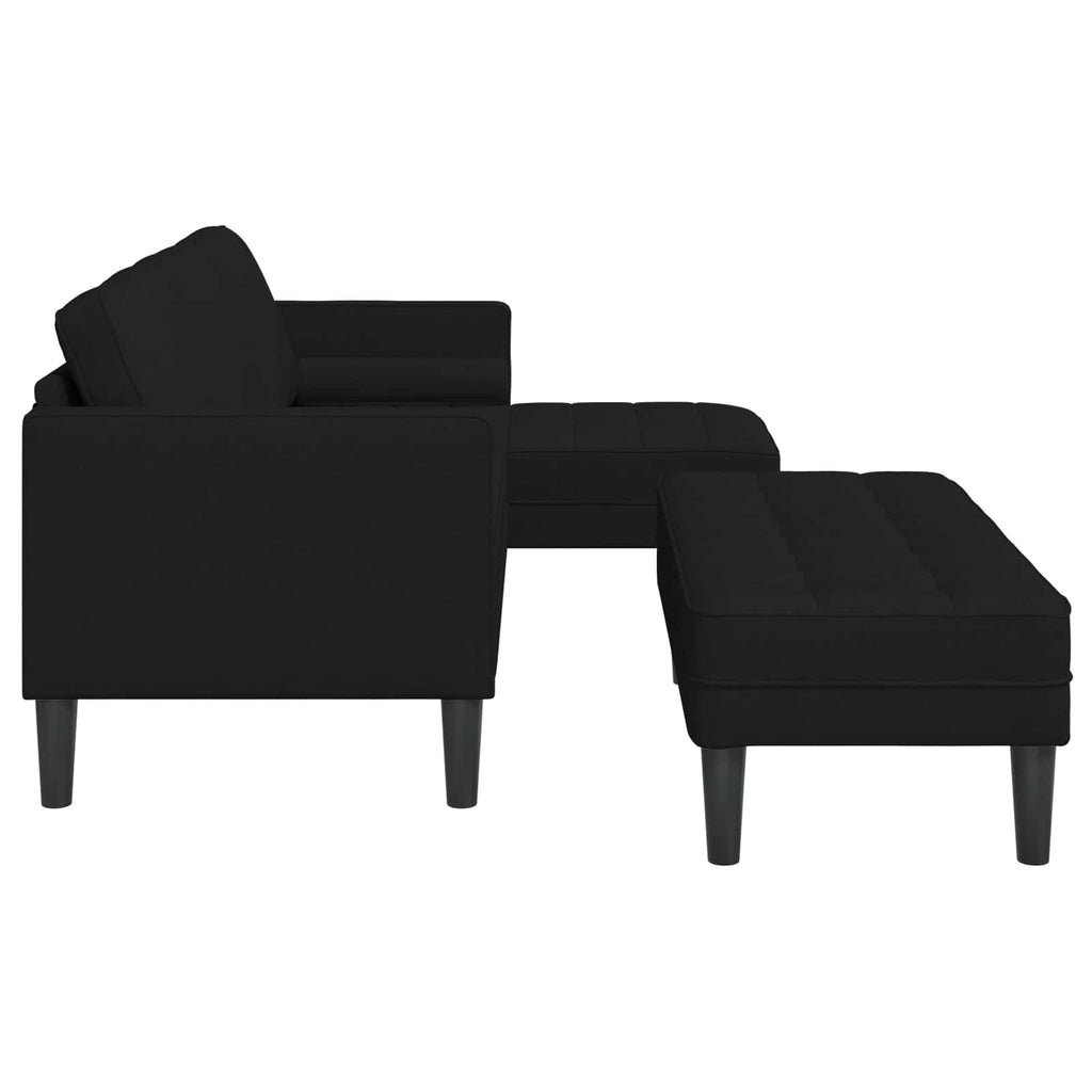 vidaXL Zestaw Sof z poduszką 2 pcs Czarny Poliester