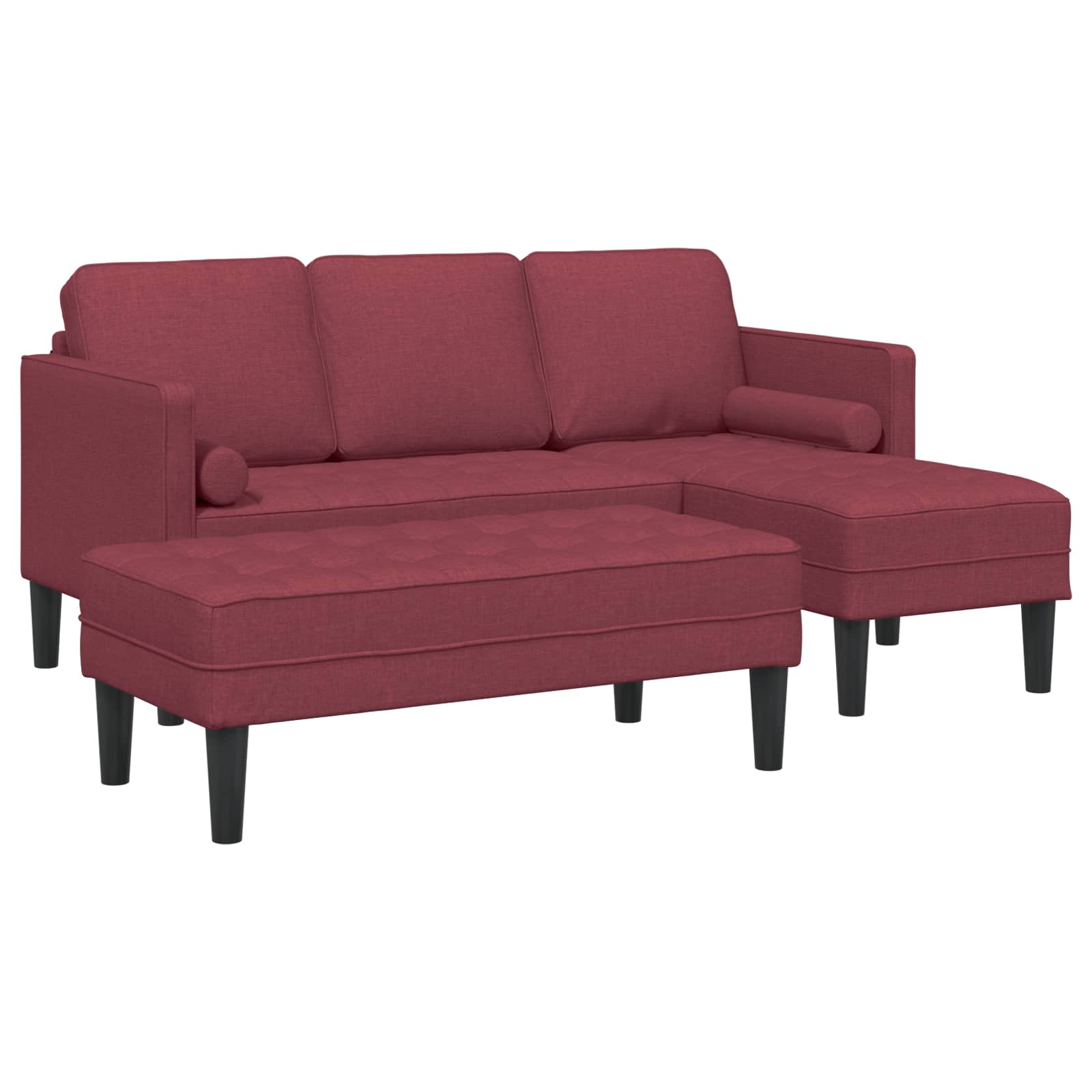 vidaXL Zestaw Sof z poduszką 2 pcs Czerwone wino Poliester