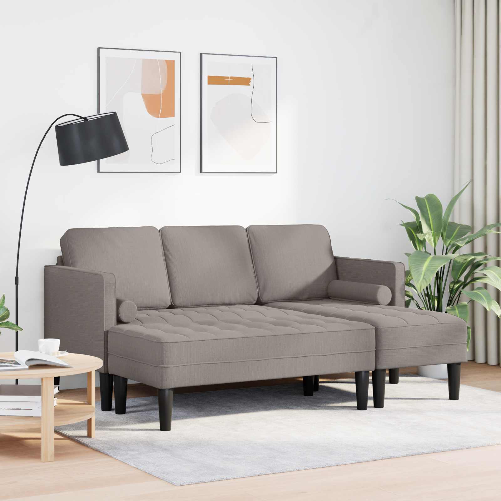 vidaXL Zestaw Sof z poduszką 2 pcs Ciemnoszary Poliester