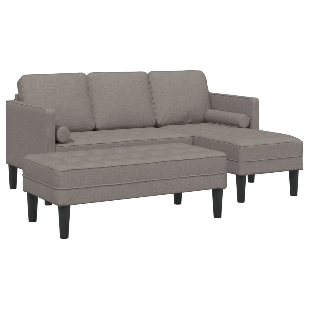 vidaXL Zestaw Sof z poduszką 2 pcs Ciemnoszary Poliester