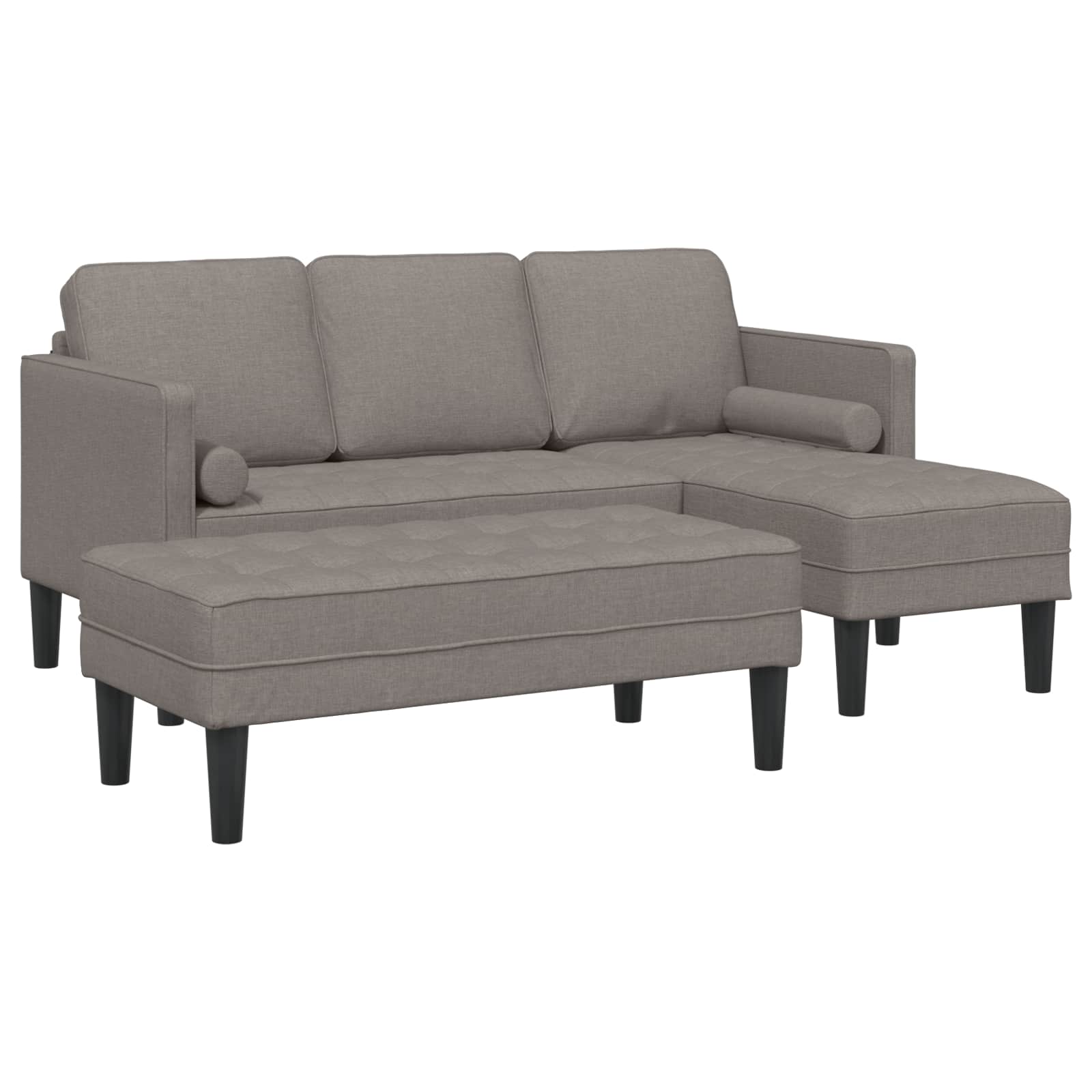 vidaXL Zestaw Sof z poduszką 2 pcs Ciemnoszary Poliester