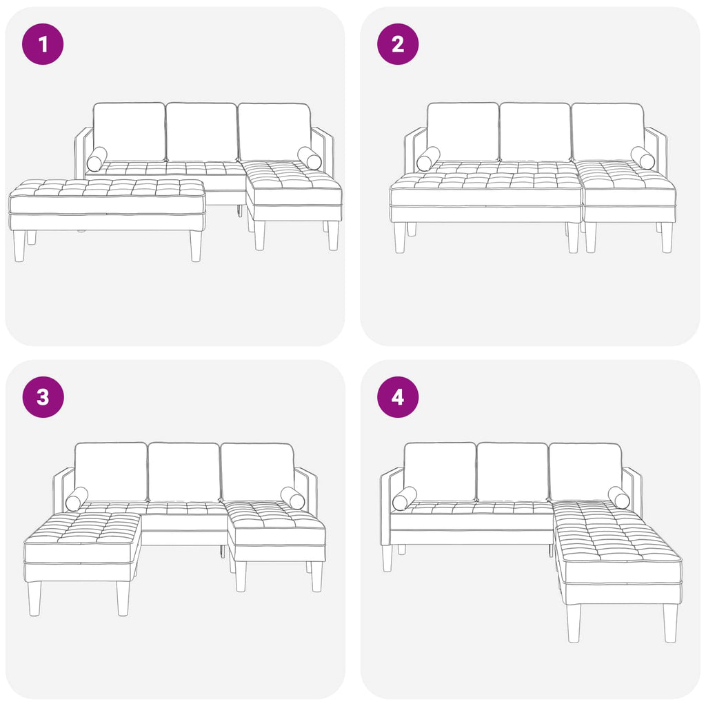 vidaXL Zestaw Sof 2 szt. Kremowy Poliester