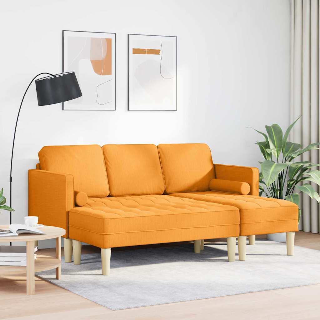vidaXL Zestaw Sof z poduszką 2 pcs Ciemny Żółty Poliester