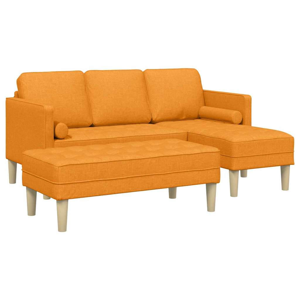 vidaXL Zestaw Sof z poduszką 2 pcs Ciemny Żółty Poliester