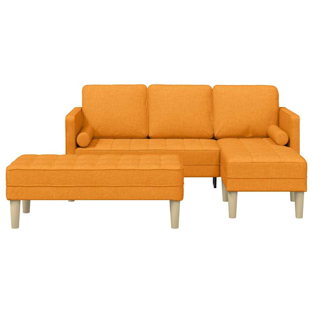 vidaXL Zestaw Sof z poduszką 2 pcs Ciemny Żółty Poliester